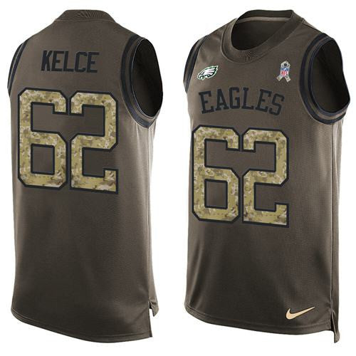 Jason Kelce Philadelphia Eagles green Salute To Service jersey