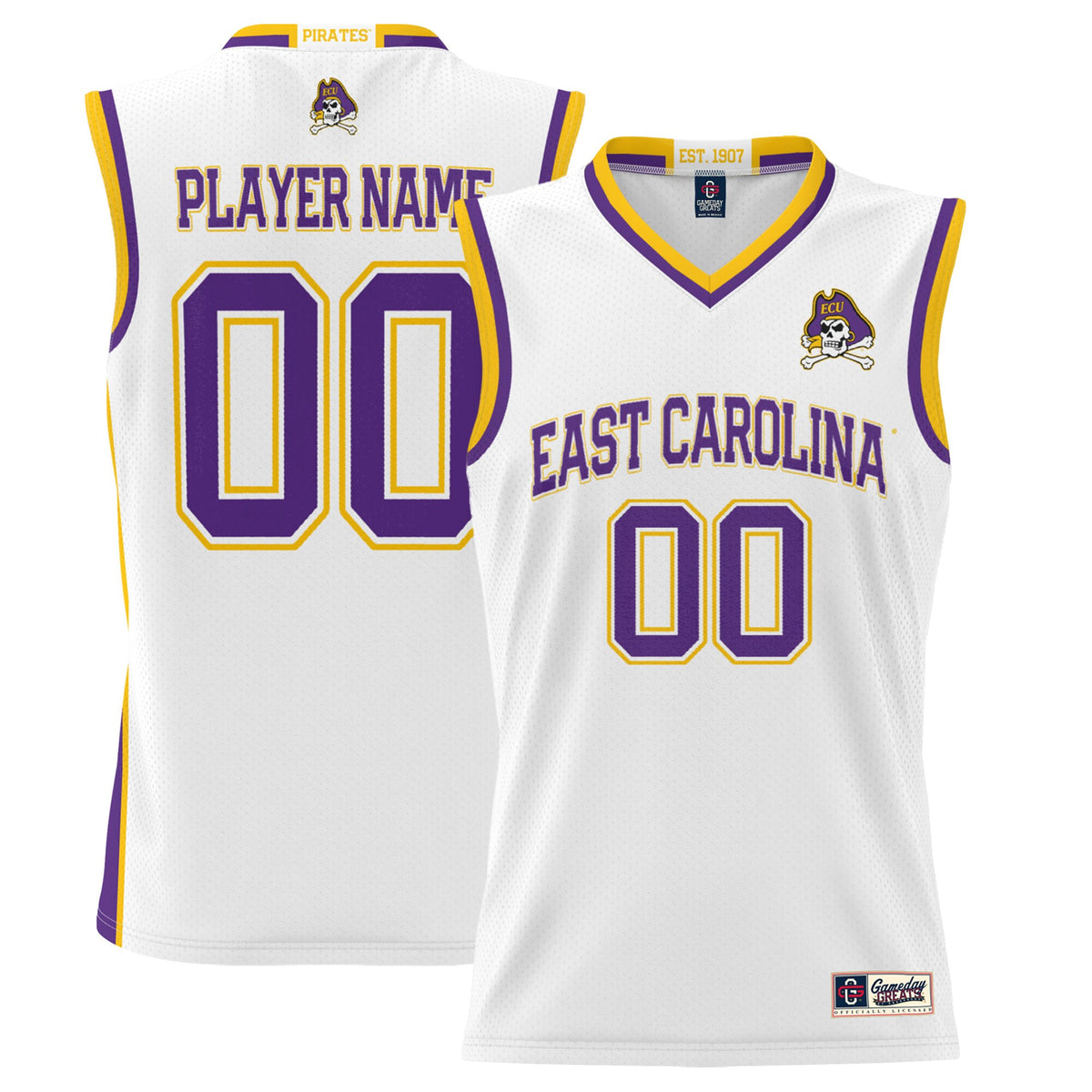 ECU Pirates white jersey