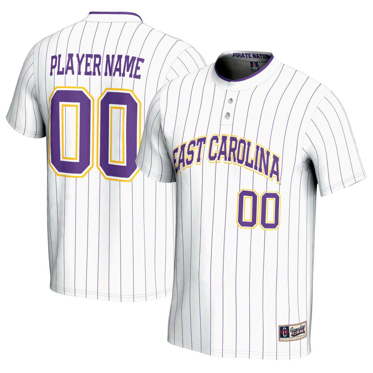 Softball ECU Pirates white jersey
