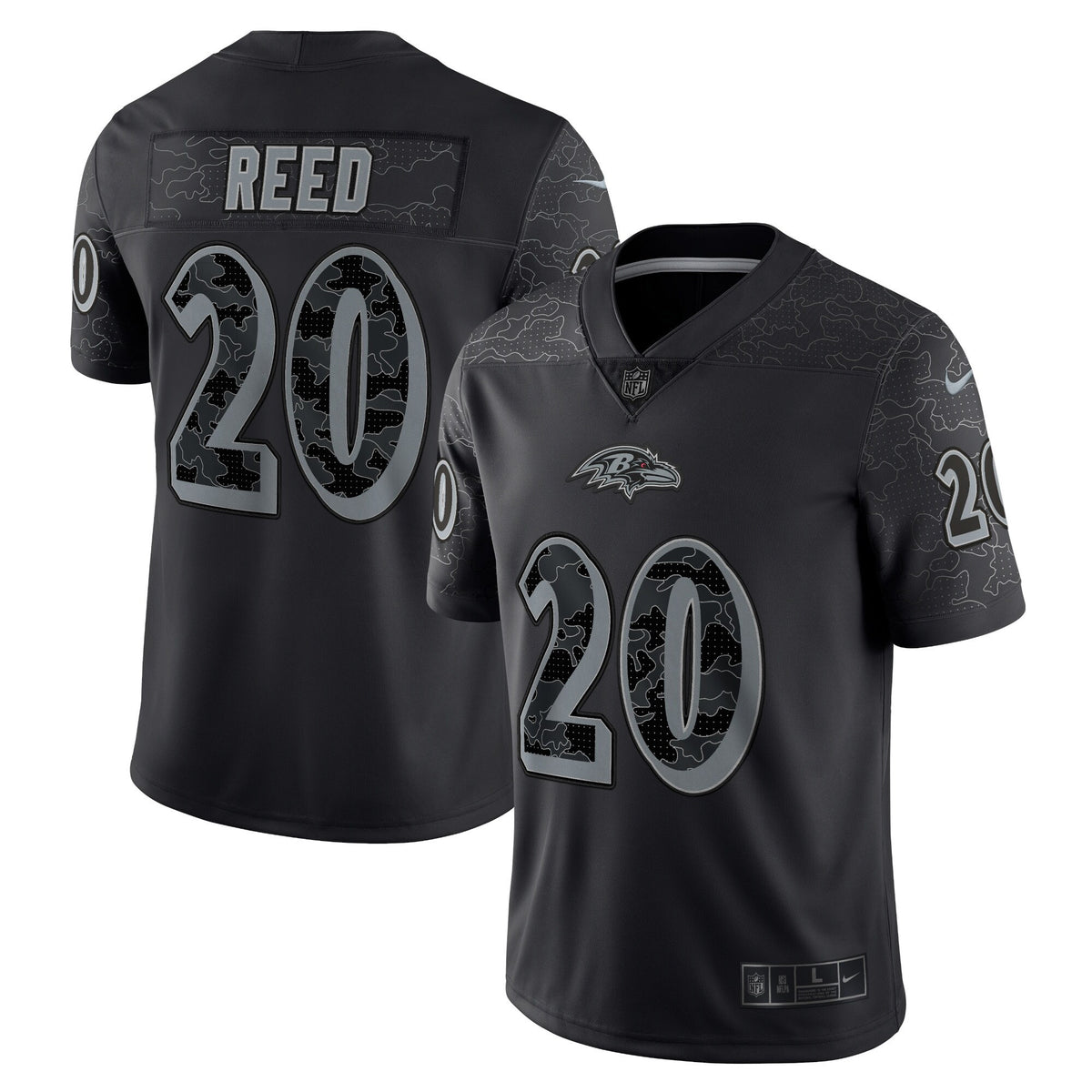 Ed Reed Rflctv Baltimore Ravens black Limited jersey