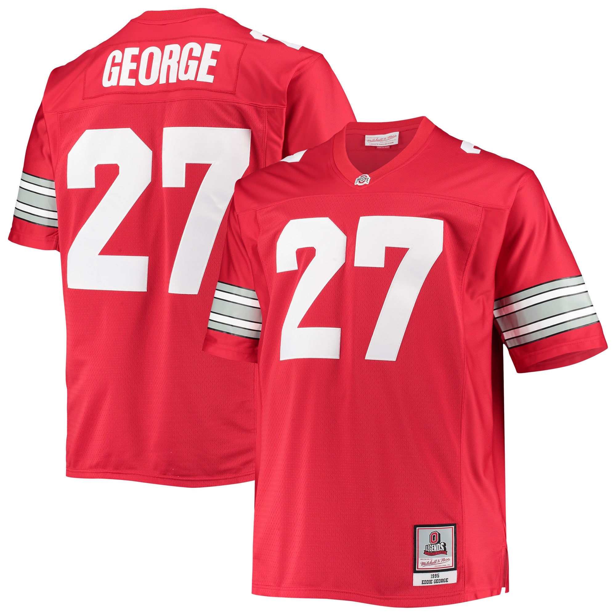 Eddie George Alumni Ohio State Buckeyes scarlet jersey