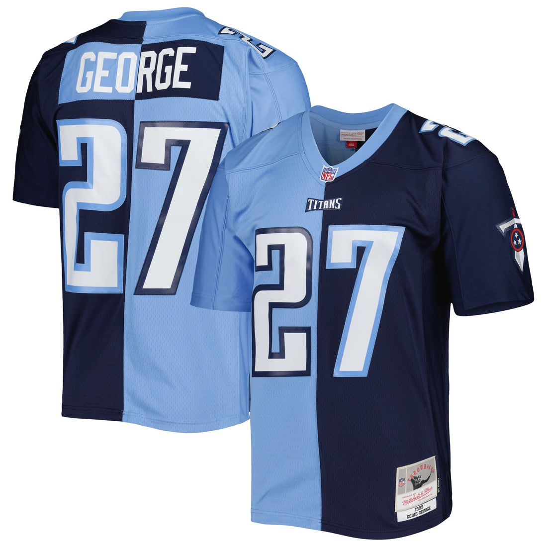 Eddie George Tennessee Titans navy Split jersey