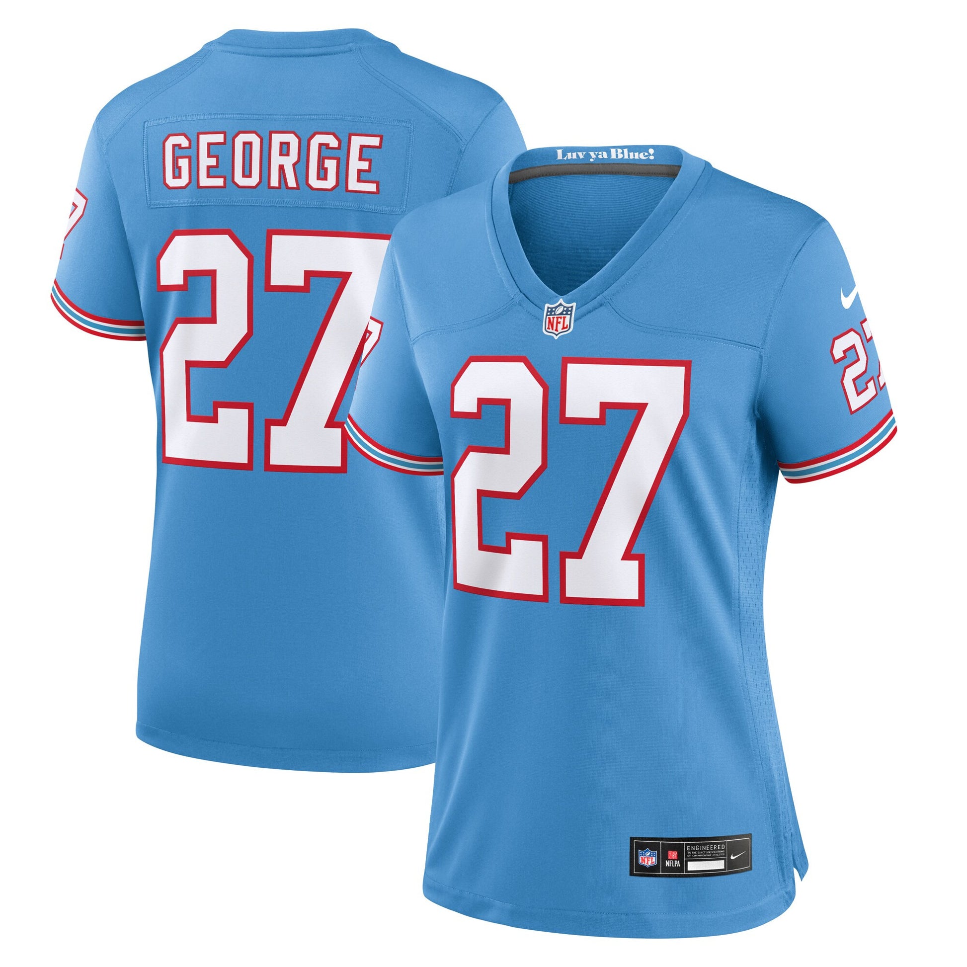 Eddie George Oilers Tennessee Titans blue Throwback jersey