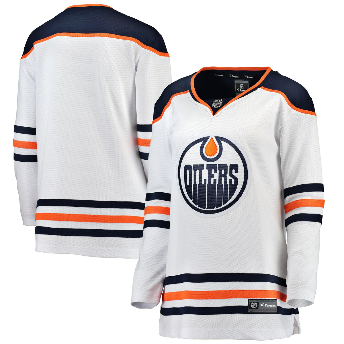 Edmonton Oilers white Away jersey
