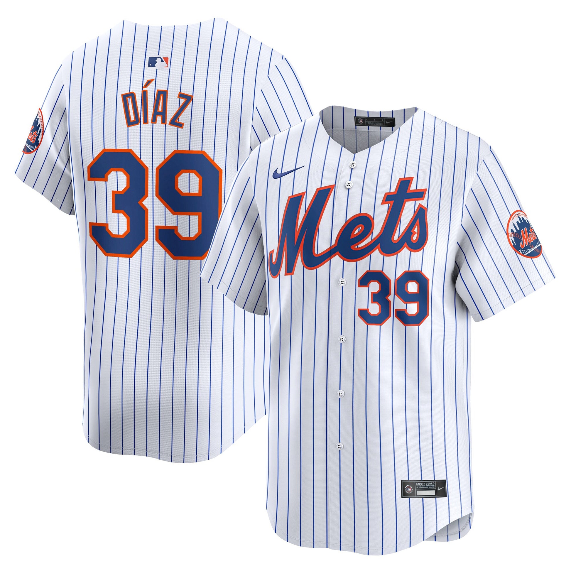 Edwin Diaz New York Mets white Limited jersey