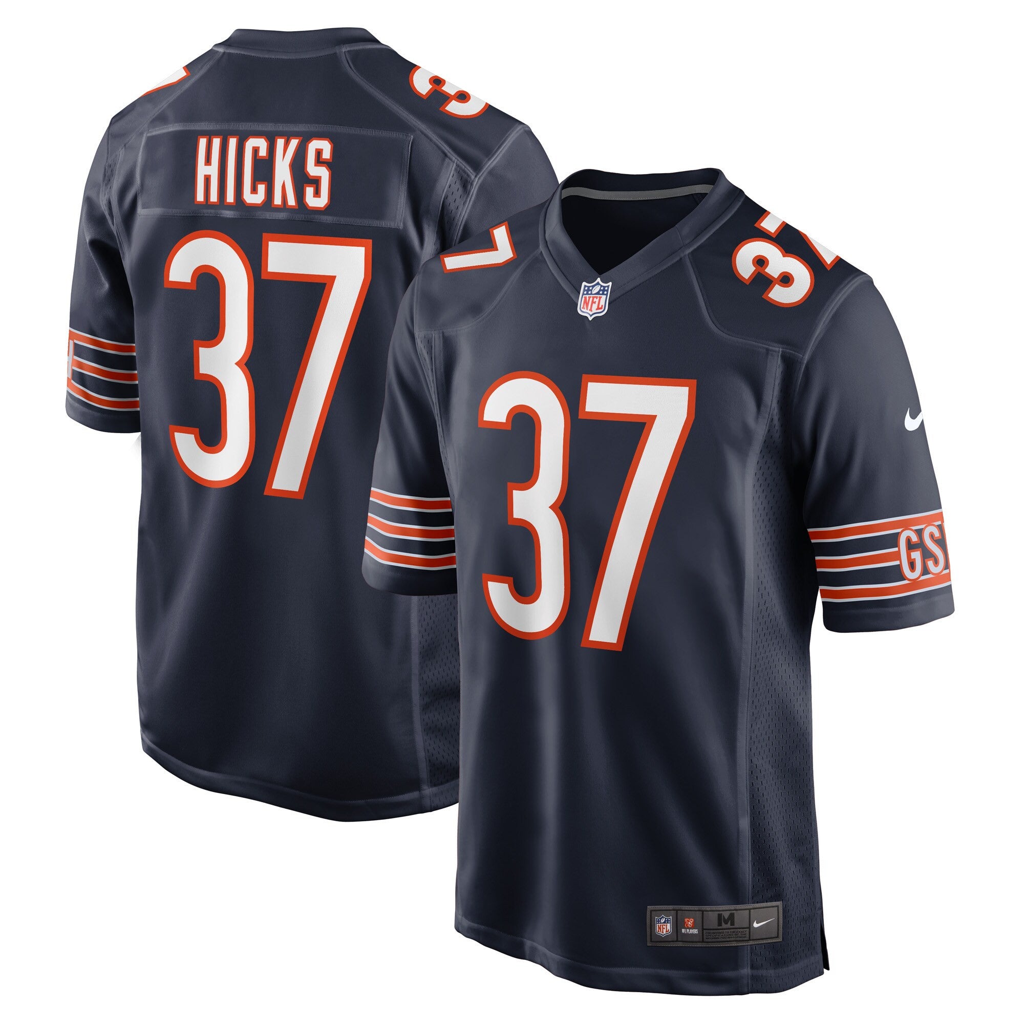 Elijah Hicks Chicago Bears navy Game jersey