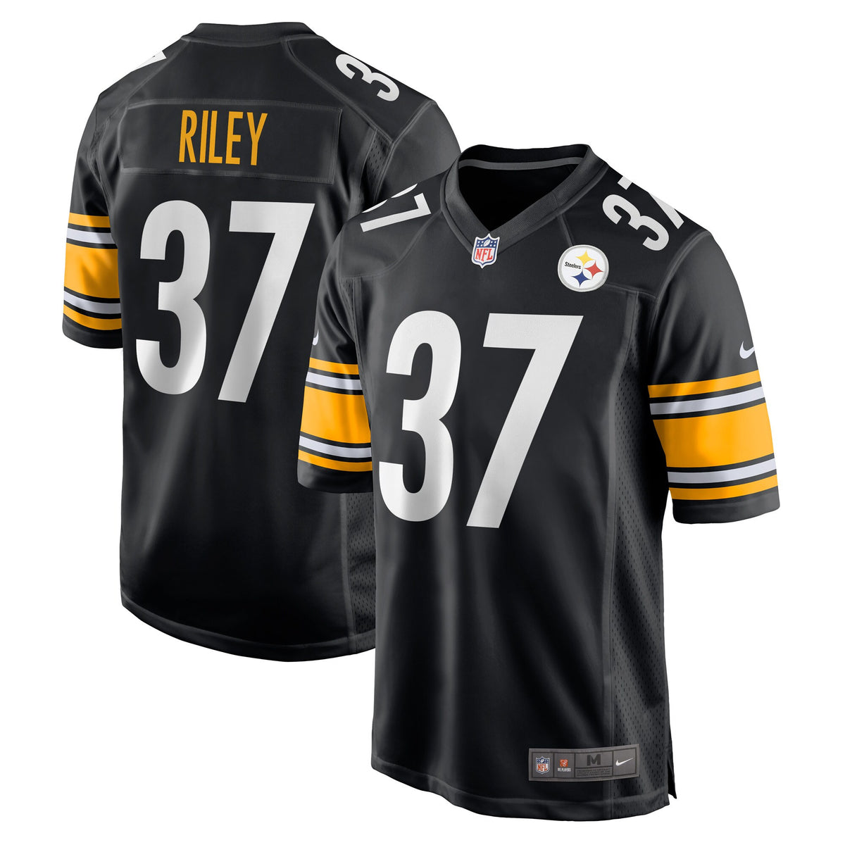 Elijah Riley Pittsburgh Steelers black Game jersey