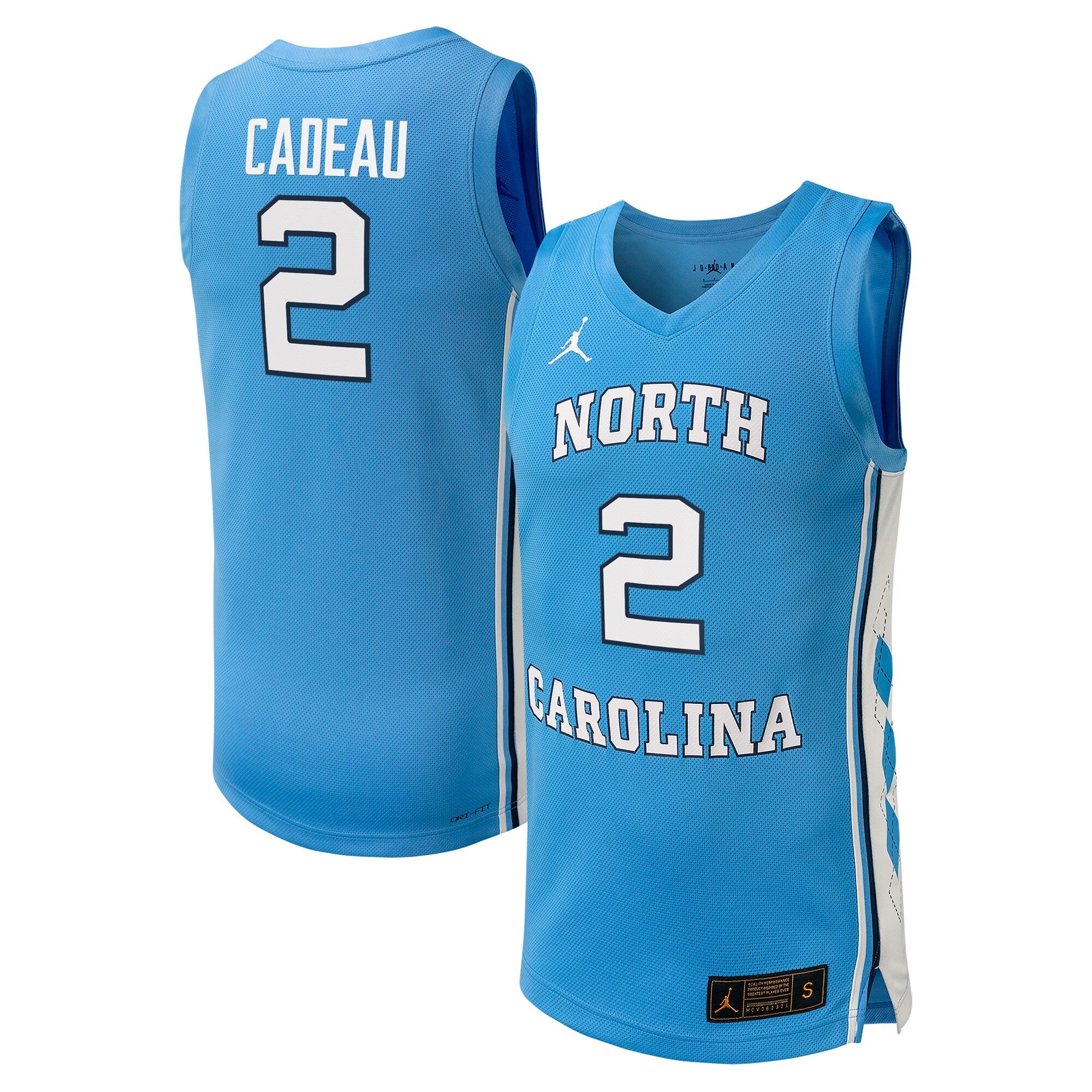 Elliot Cadeau Jordan Brand Carolina North Carolina Tar Heels blue jersey