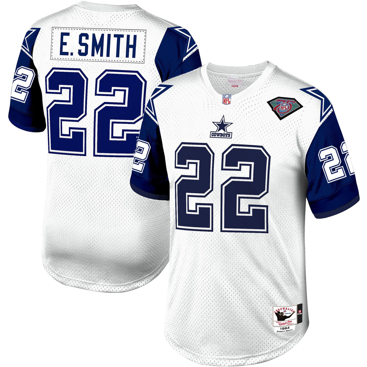 Emmitt Smith Dallas Cowboys white Throwback jersey