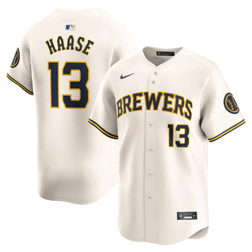 Eric Haase Milwaukee Brewers cream Limited jersey