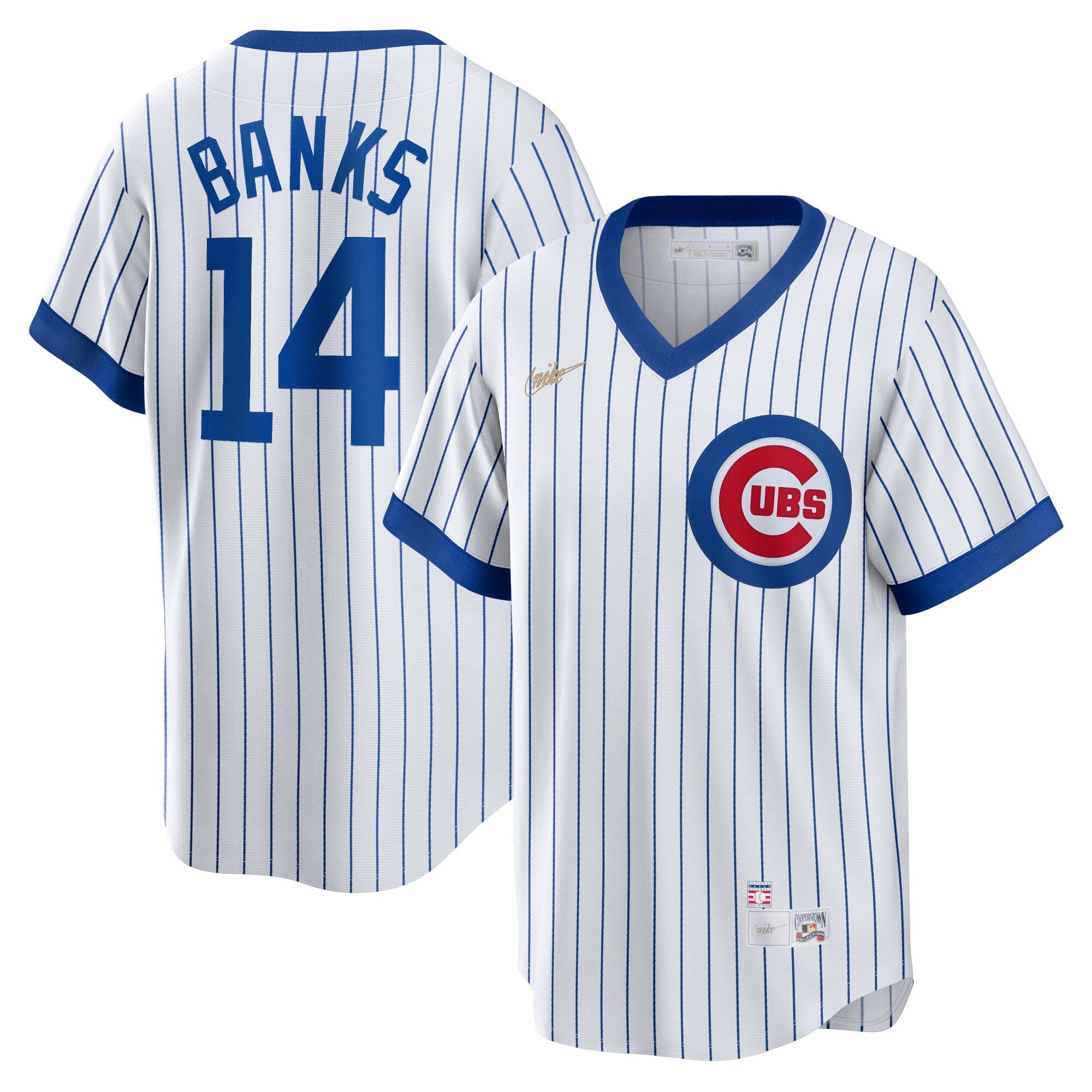 Ernie Banks Chicago Cubs white Cooperstown jersey