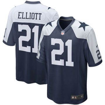 Ezekiel Elliott Dallas Cowboys navy Game jersey