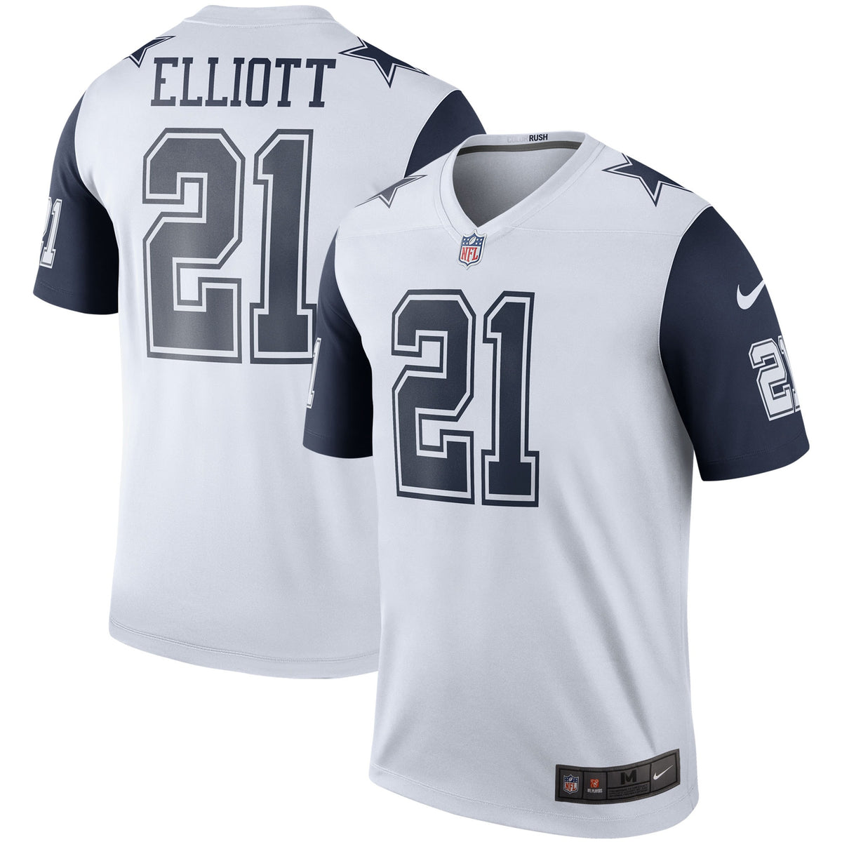 Ezekiel Elliott Dallas Cowboys white Color Rush jersey