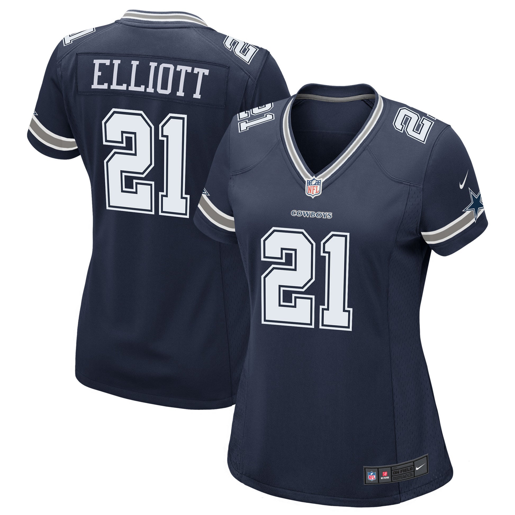 Ezekiel Elliott Dallas Cowboys navy Game jersey