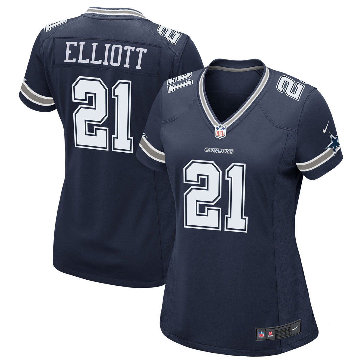 Ezekiel Elliott Dallas Cowboys navy Game jersey