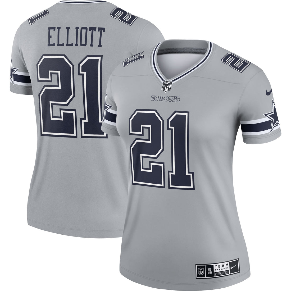 Ezekiel Elliott Dallas Cowboys gray Inverted Legend jersey
