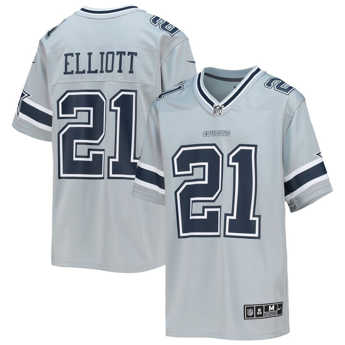 Ezekiel Elliott Dallas Cowboys silver jersey