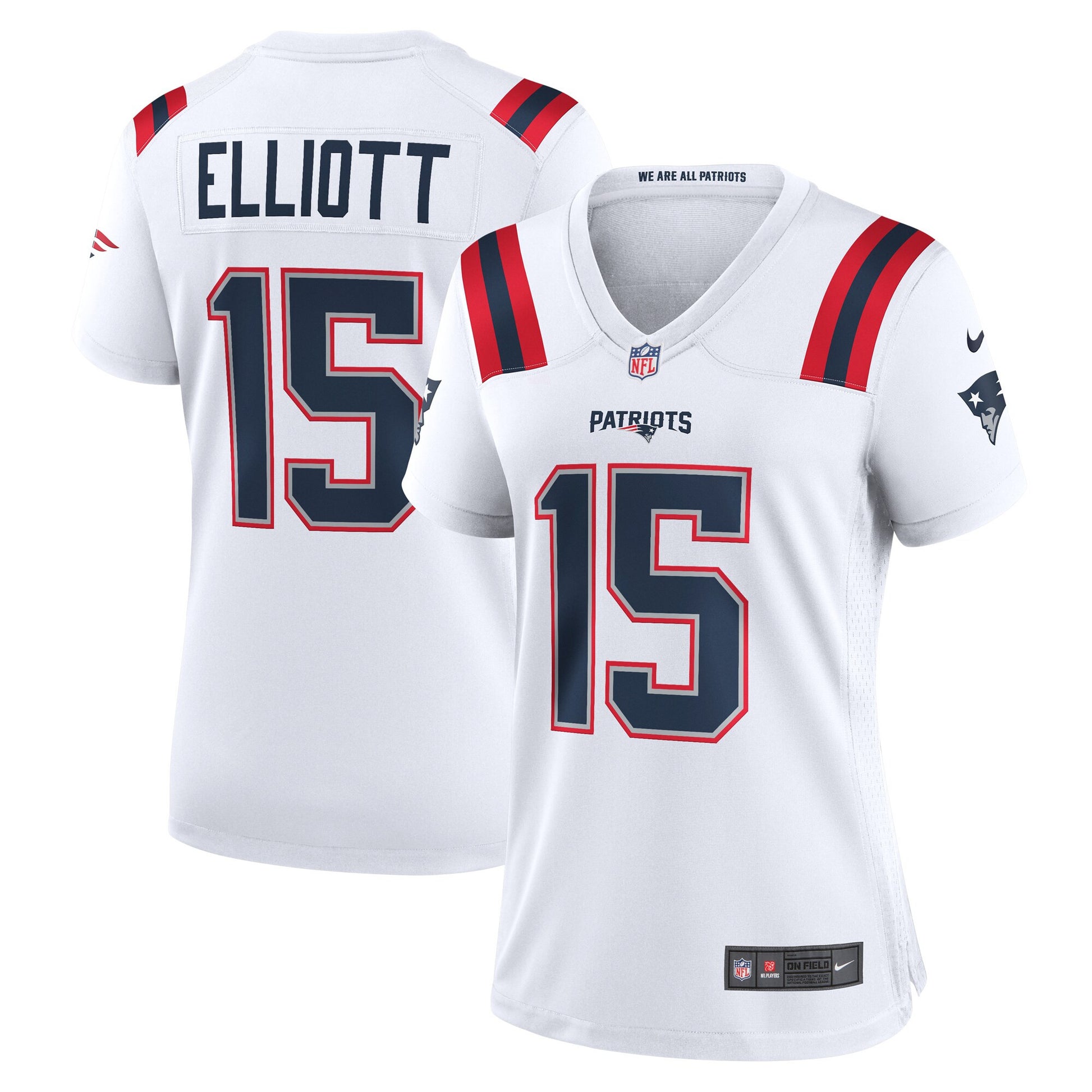 Ezekiel Elliott New England Patriots white Game jersey
