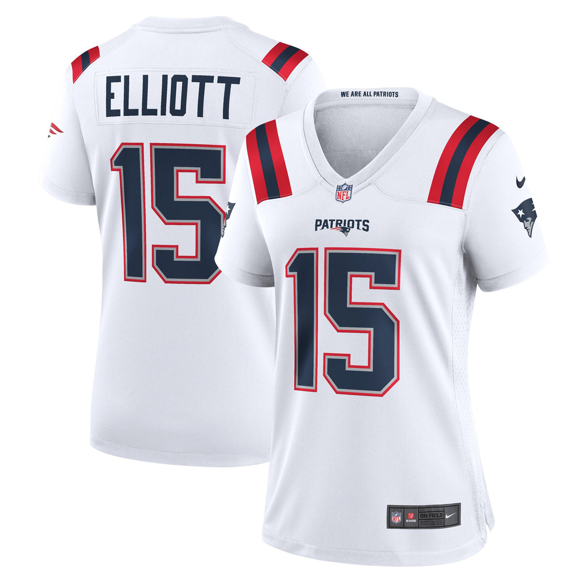 Ezekiel Elliott New England Patriots white Game jersey