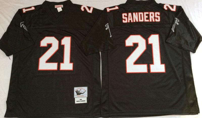 Deion Sanders Atlanta Falcons black Throwback jersey