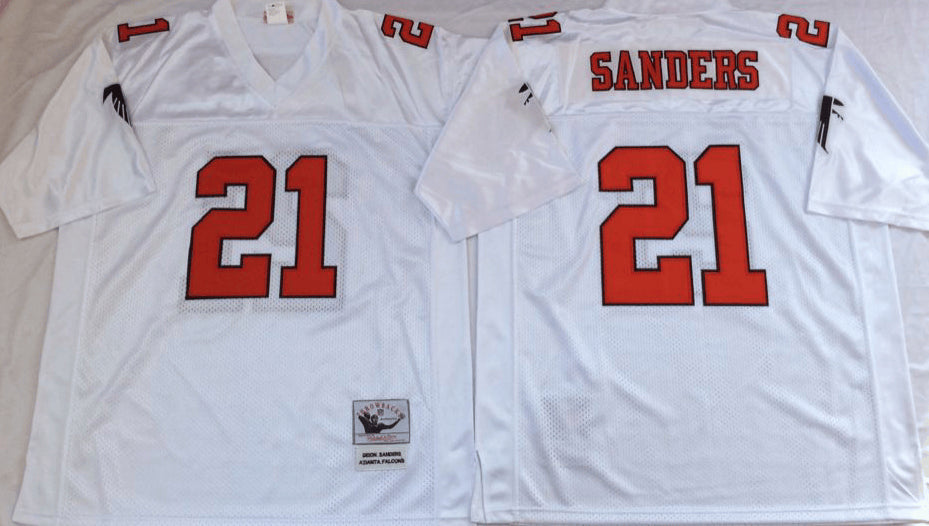 Deion Sanders Atlanta Falcons white Throwback jersey