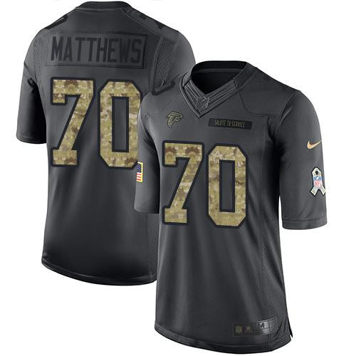 Jake Matthews Atlanta Falcons black Salute To Service jersey
