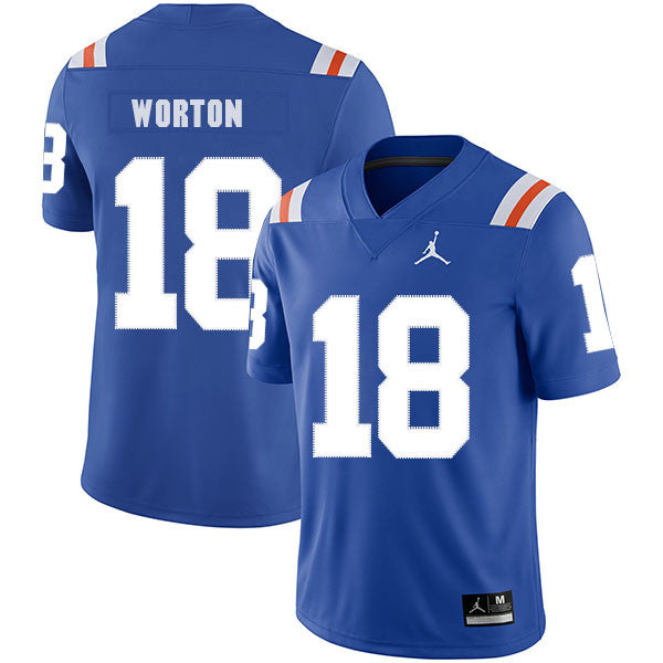 C.J. Worton Florida Gators blue Throwback jersey