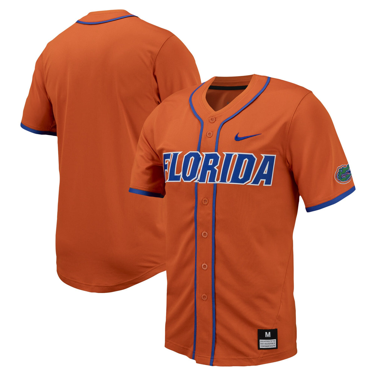 Full-button Florida Gators orange jersey