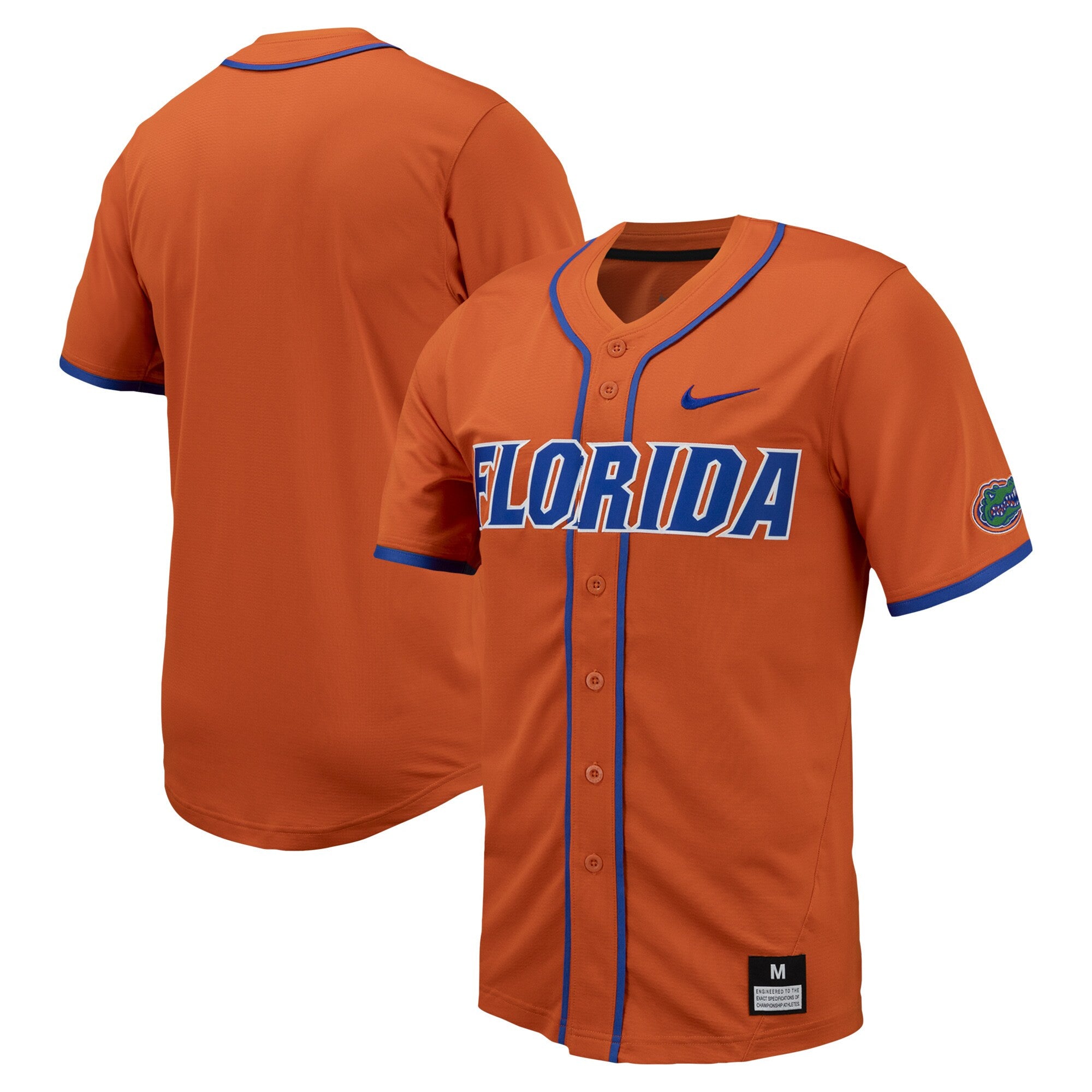 Full-button Florida Gators orange jersey