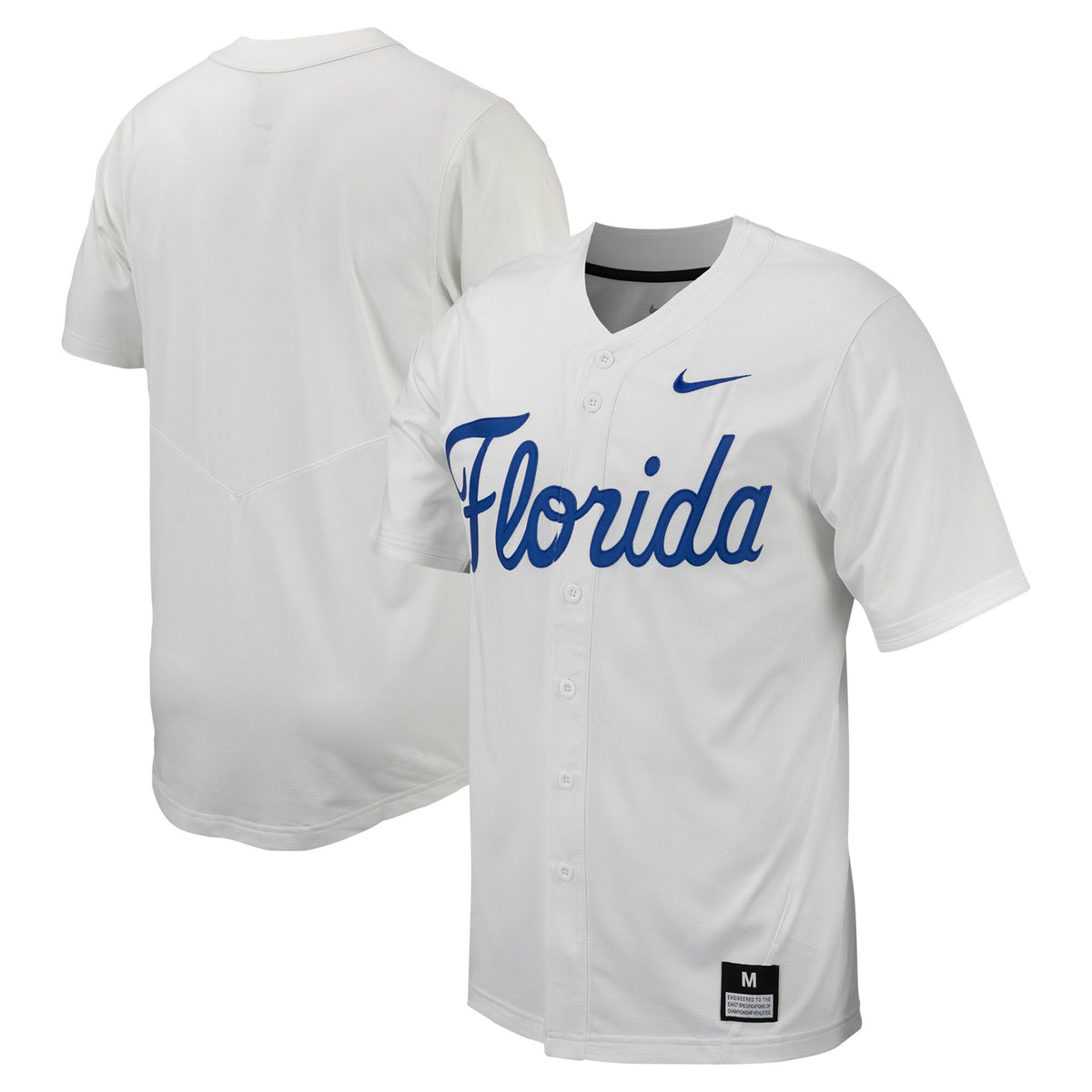 Full-button Florida Gators white jersey