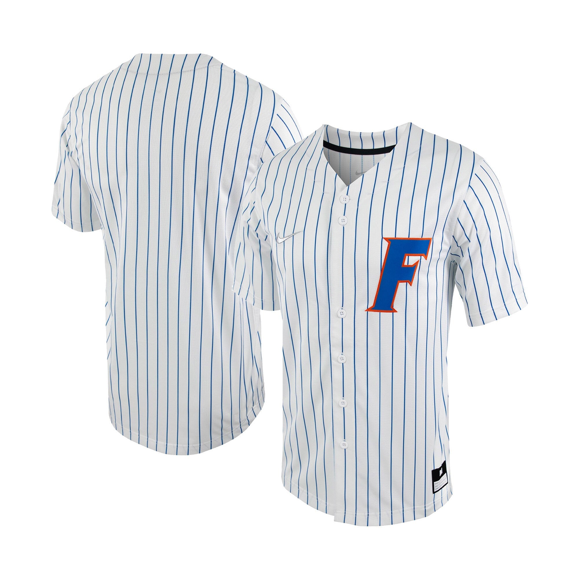 Pinstripe Full-button Florida Gators white jersey