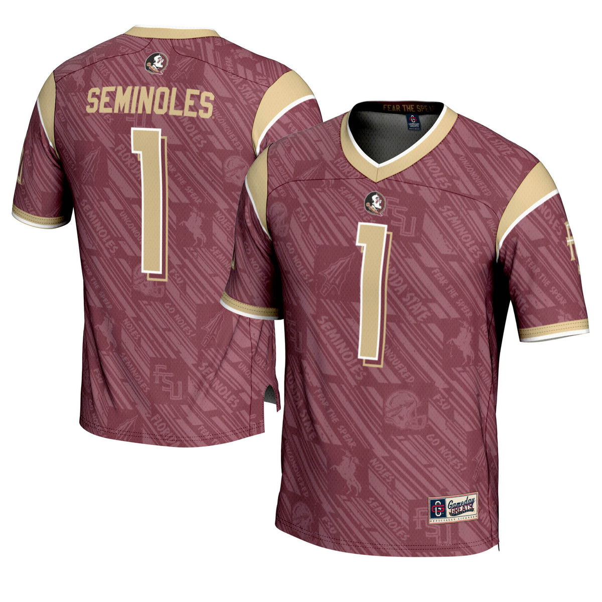 Garnet Highlight Print Florida State Seminoles Fashion jersey