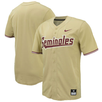 Full-button Florida State Seminoles gold jersey