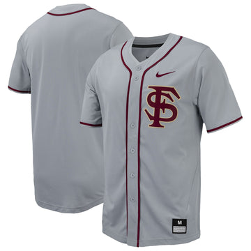 Full-button Florida State Seminoles gray jersey