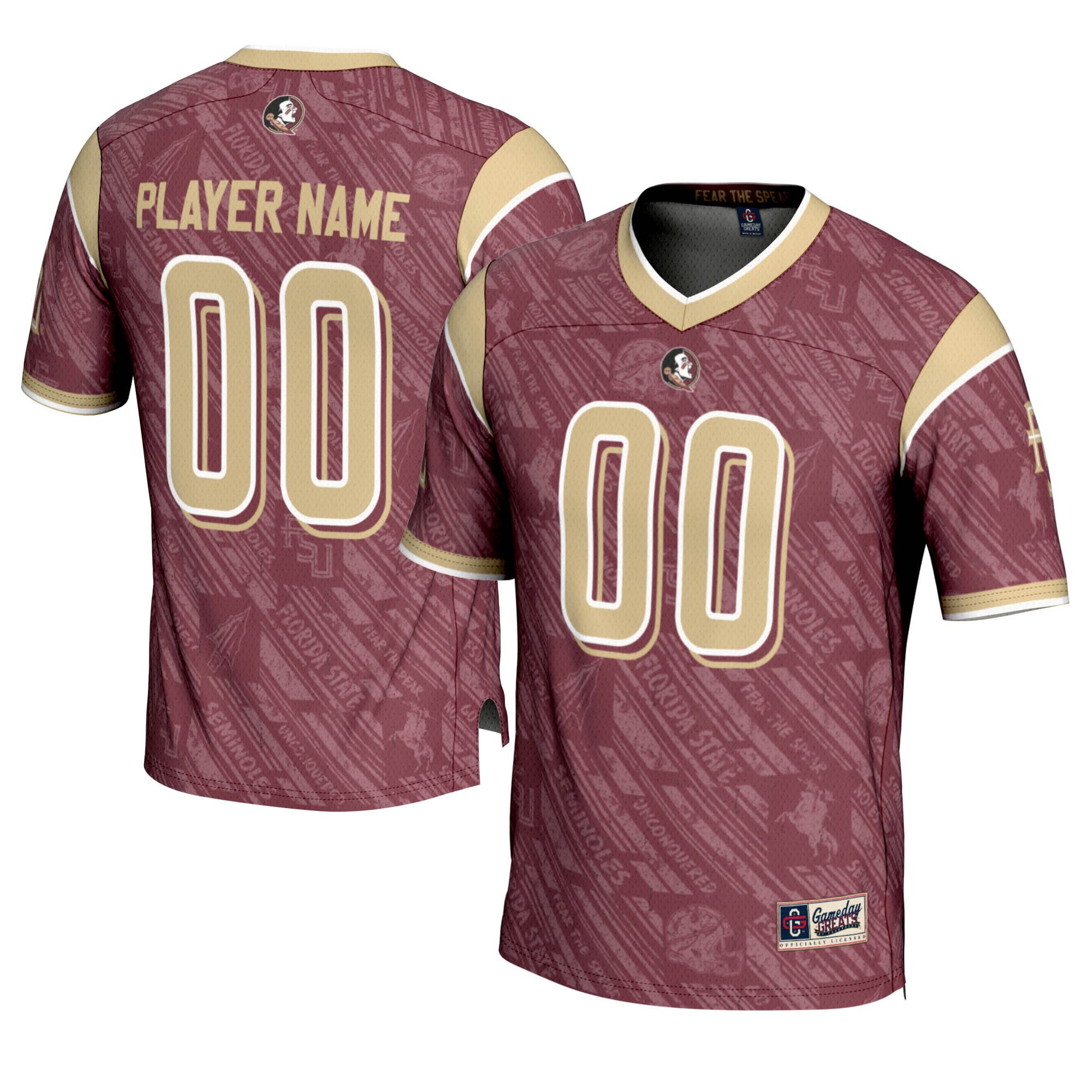 Highlight Print Garnet Florida State Seminoles jersey