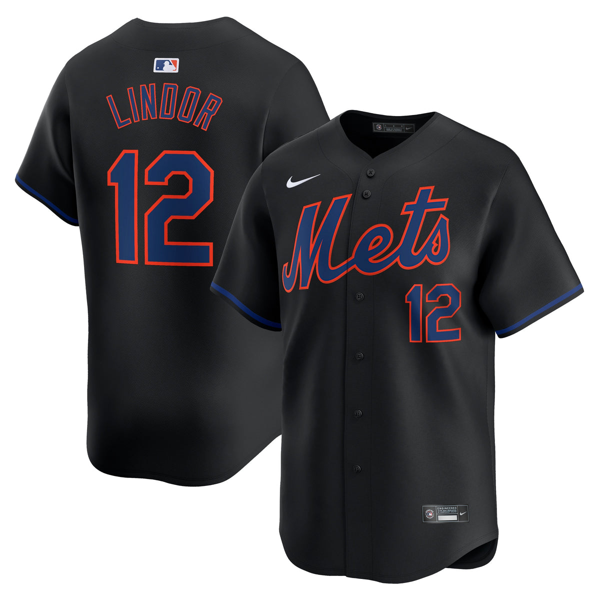 Francisco Lindor New York Mets black Limited jersey