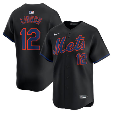 Francisco Lindor New York Mets black Limited jersey