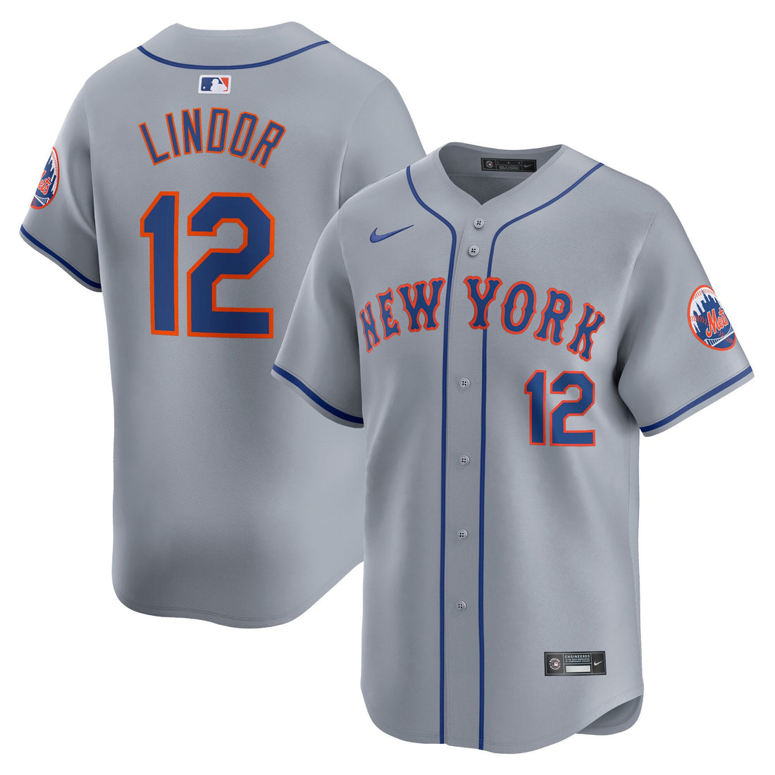 Francisco Lindor New York Mets gray Limited jersey
