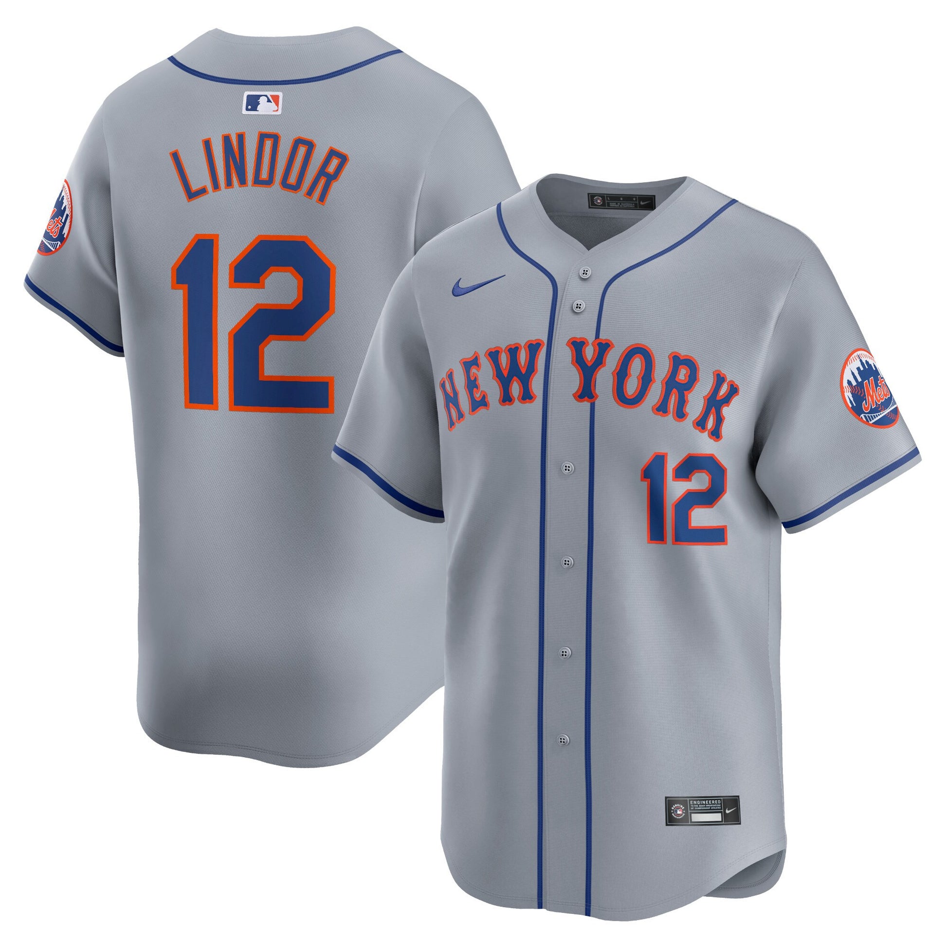 Francisco Lindor New York Mets gray Limited jersey