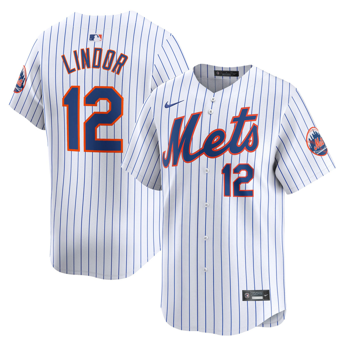Francisco Lindor New York Mets white Limited jersey