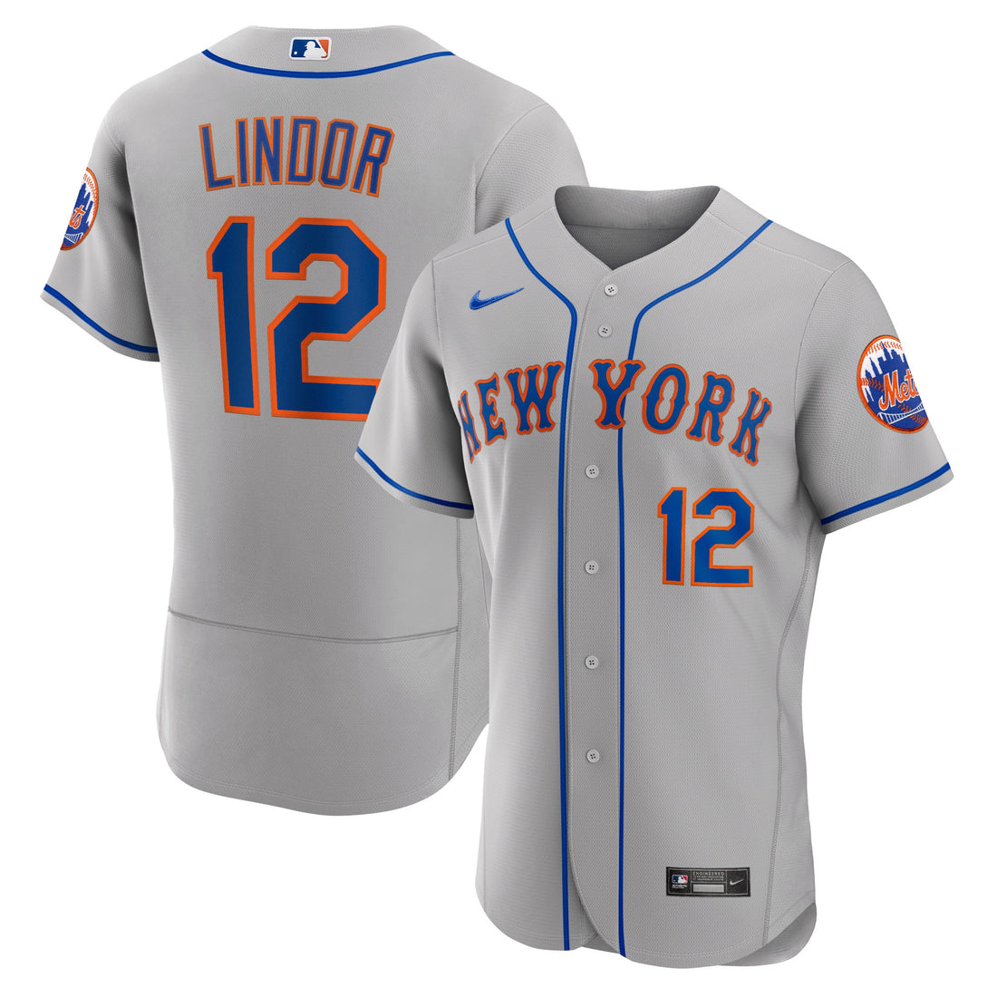 Francisco Lindor New York Mets gray Road jersey