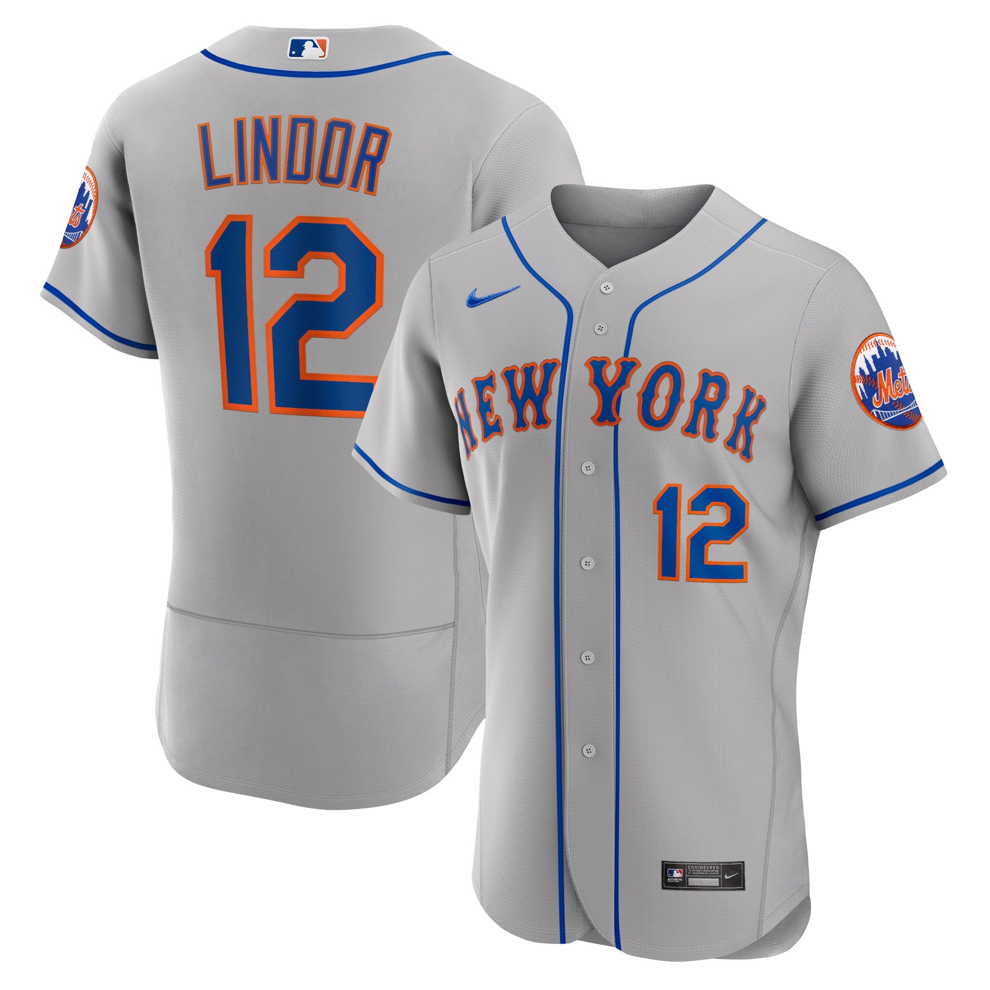 Francisco Lindor New York Mets gray Road jersey