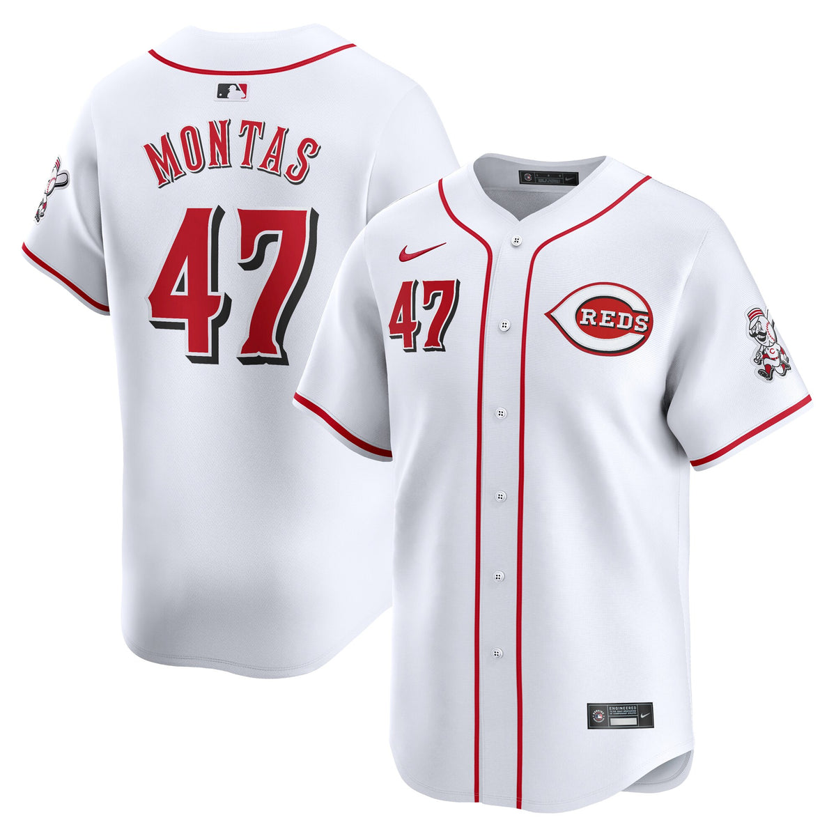 Frankie Montas Cincinnati Reds white Limited jersey