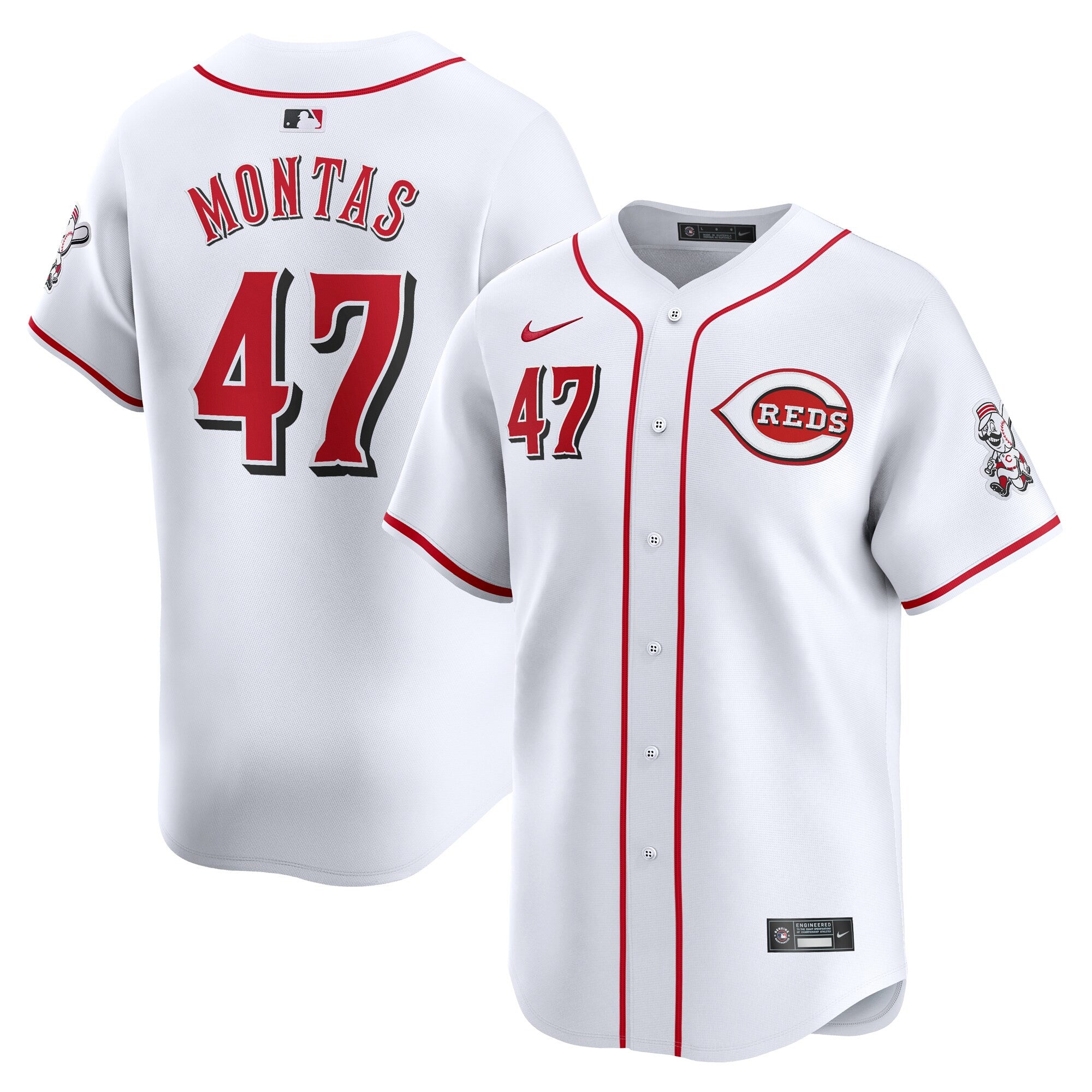 Frankie Montas Cincinnati Reds white Limited jersey
