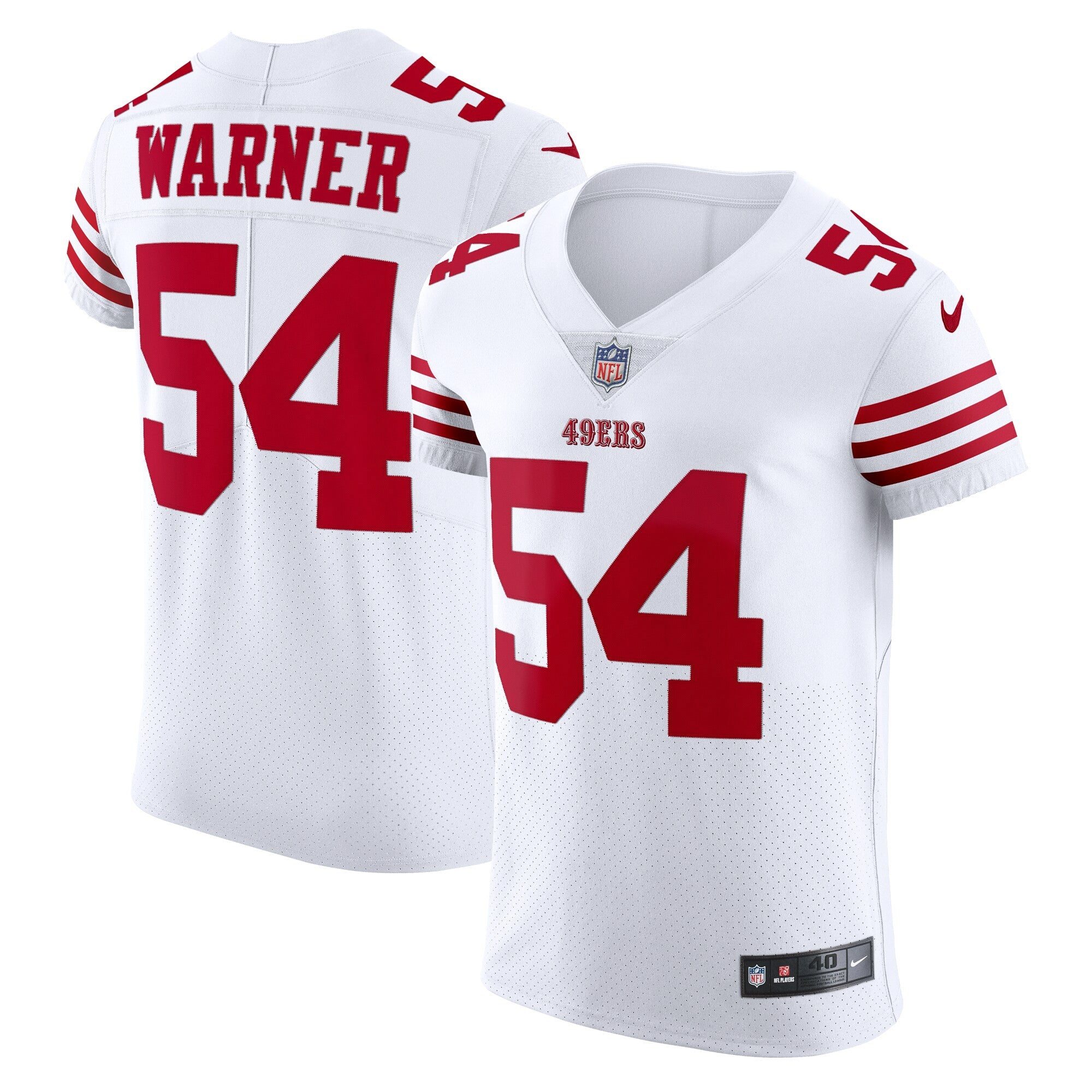 Fred Warner San Francisco 49ers white Vapor jersey
