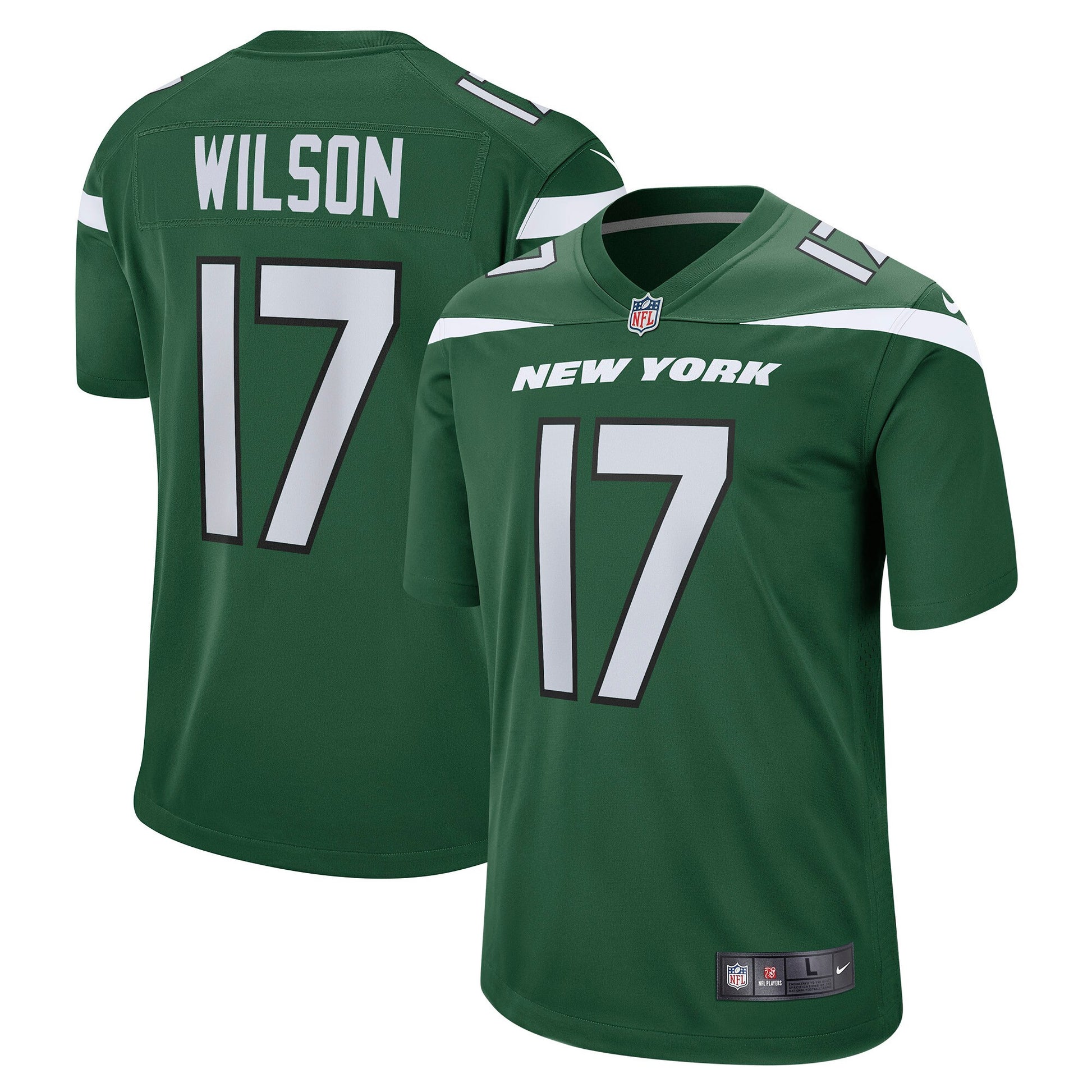 Garrett Wilson New York Jets green jersey