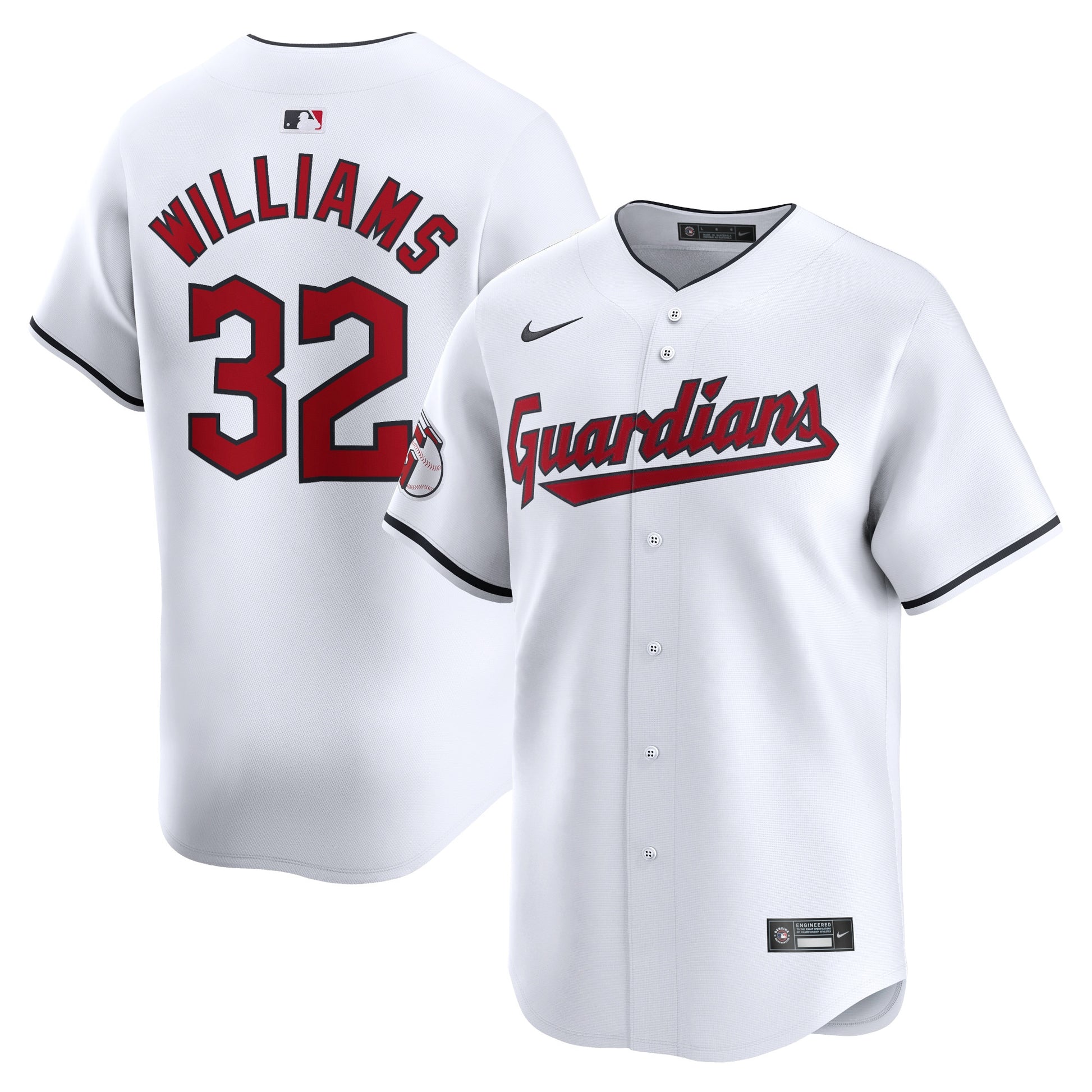 Gavin Williams Cleveland Guardians white Limited jersey