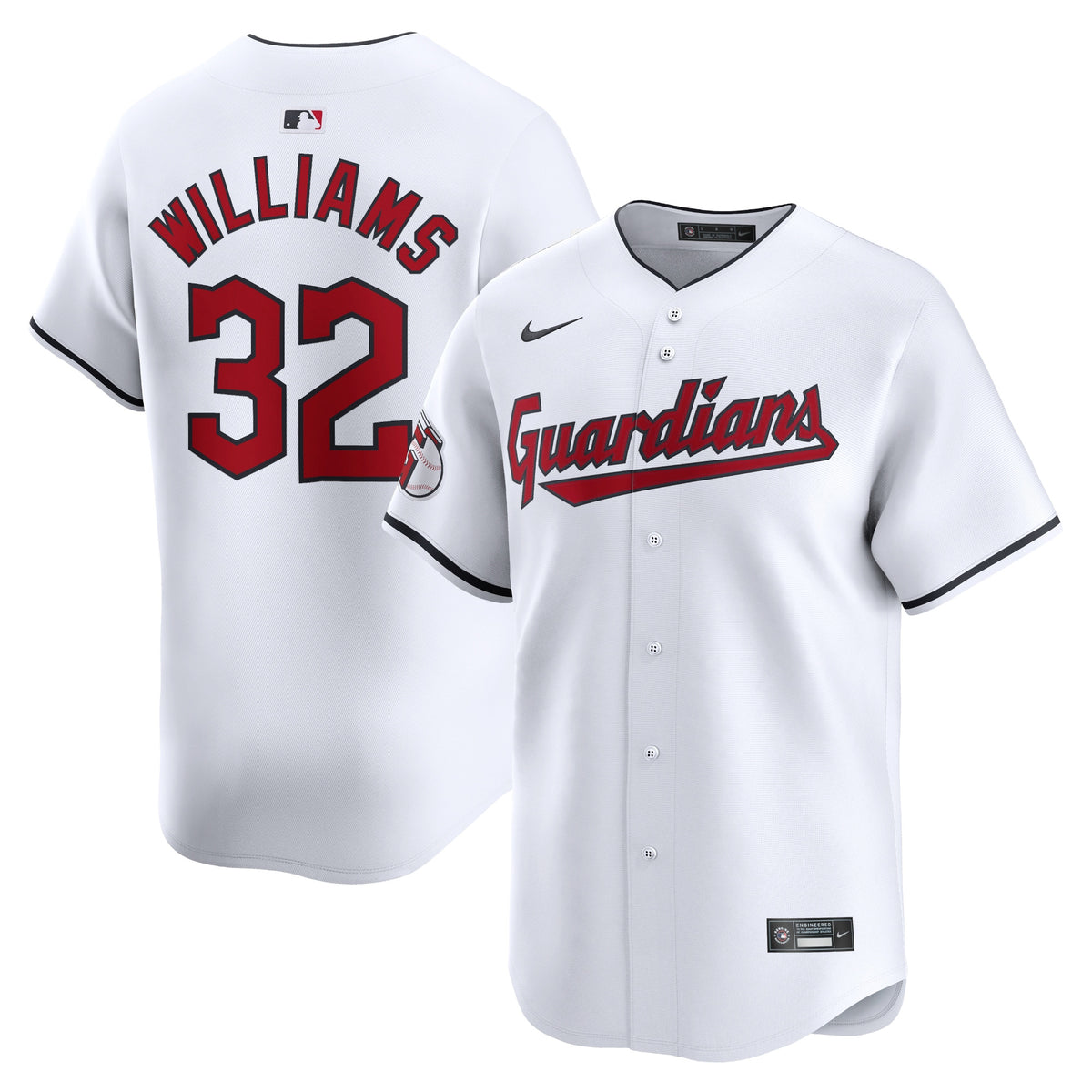 Gavin Williams Cleveland Guardians white Limited jersey
