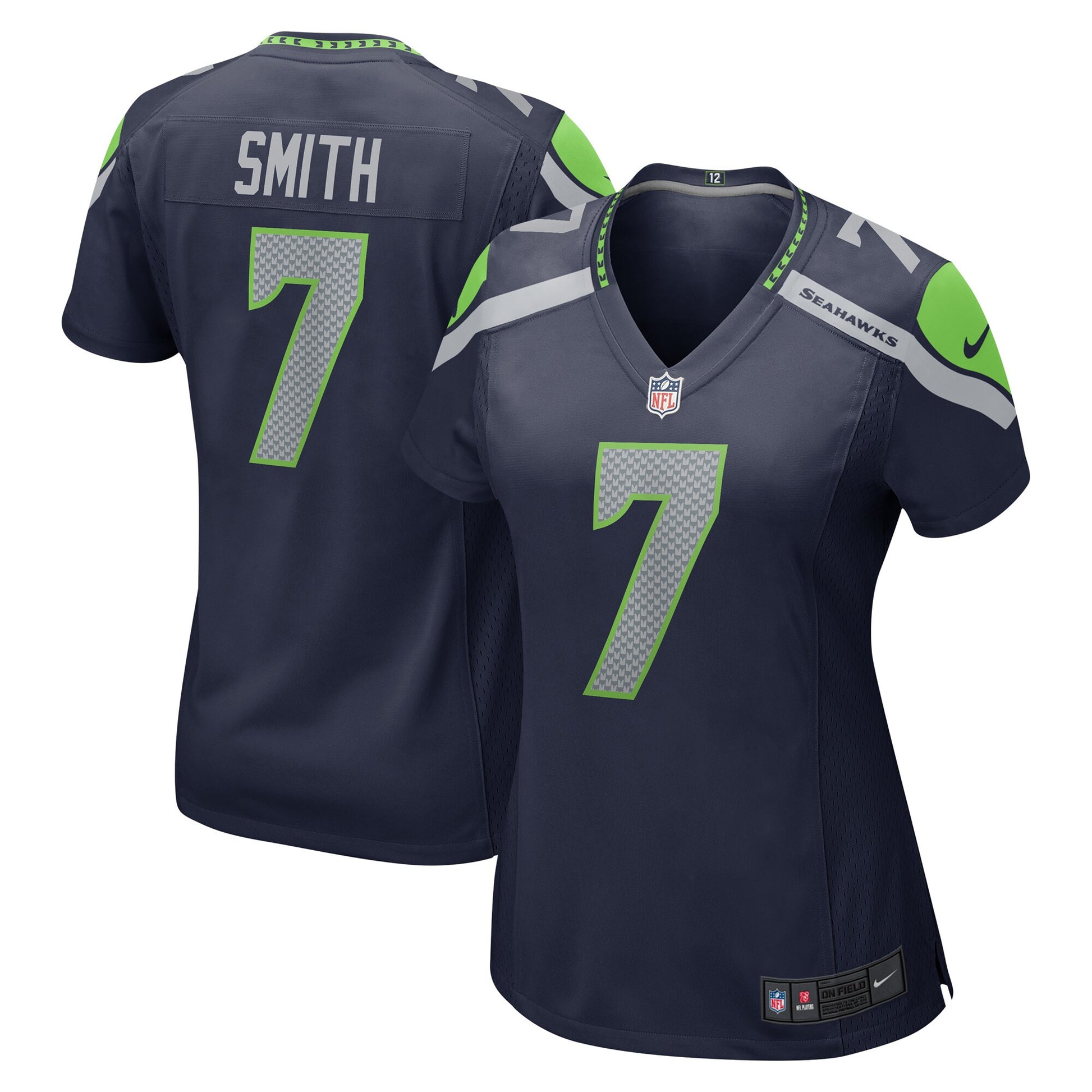 Geno Smith Seattle Seahawks navy jersey