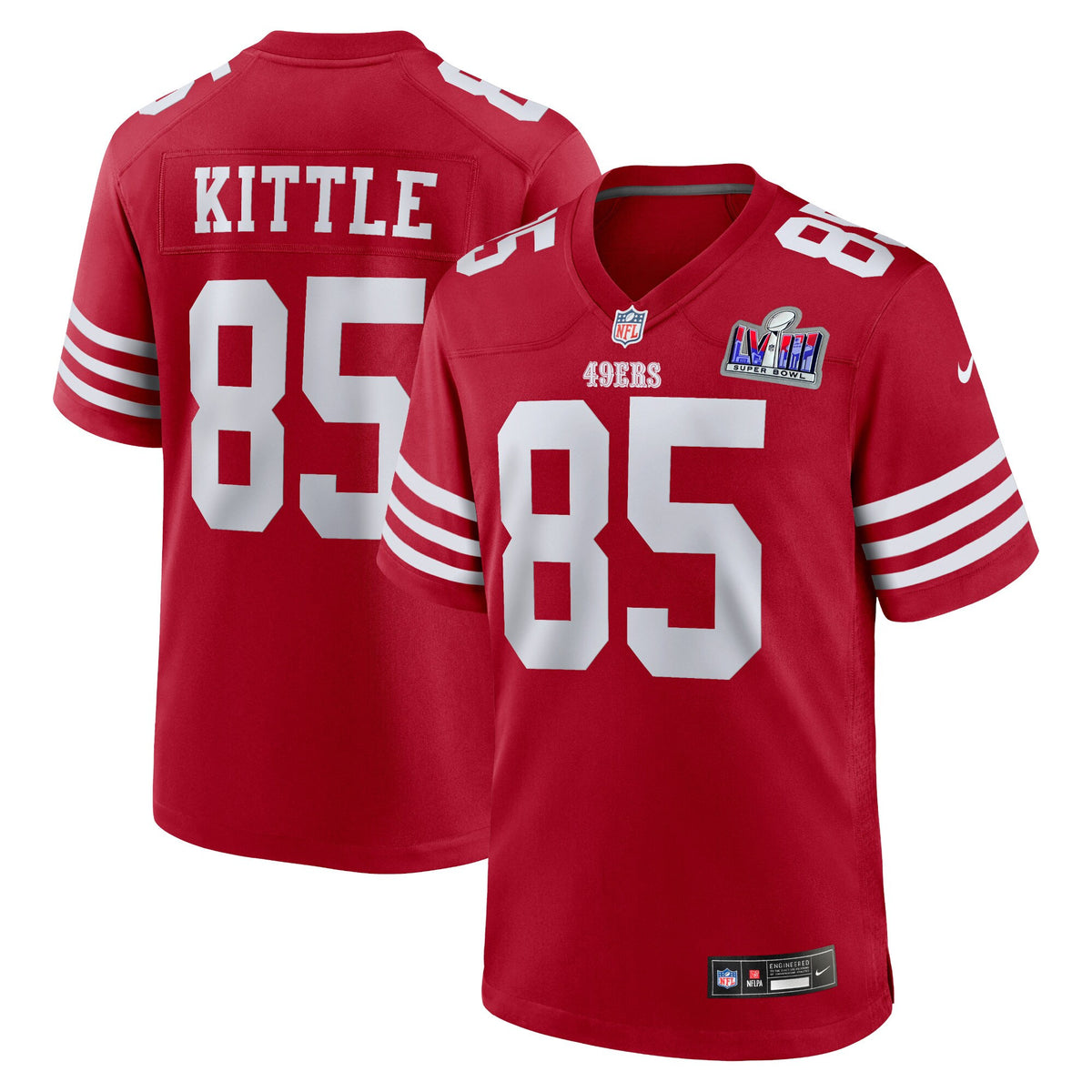 George Kittle Super Bowl Lviii San Francisco 49ers scarlet jersey